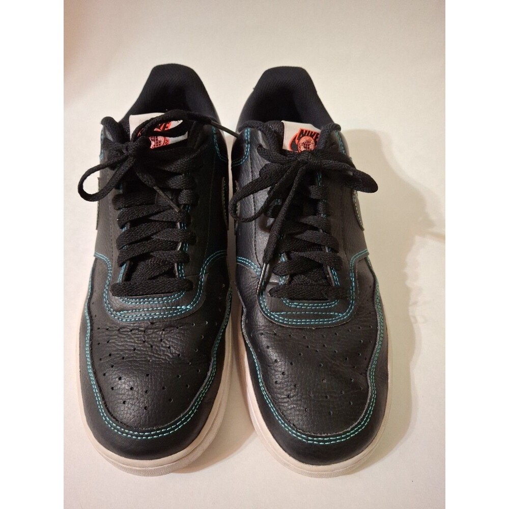 Nike CD 5463-006 Court Vision Low Overlay Stitch Black and Blue Leather Men's 10